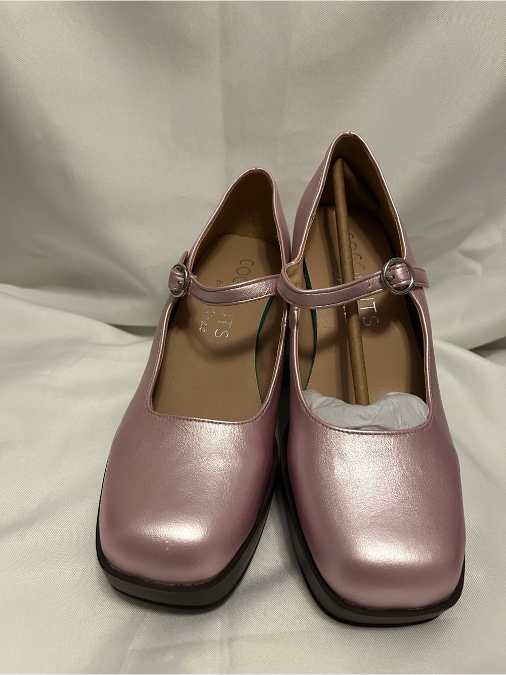 Coconuts by Matisse Metallic Light Pink Mary Jane Platform Heels - Picture 7 of 8